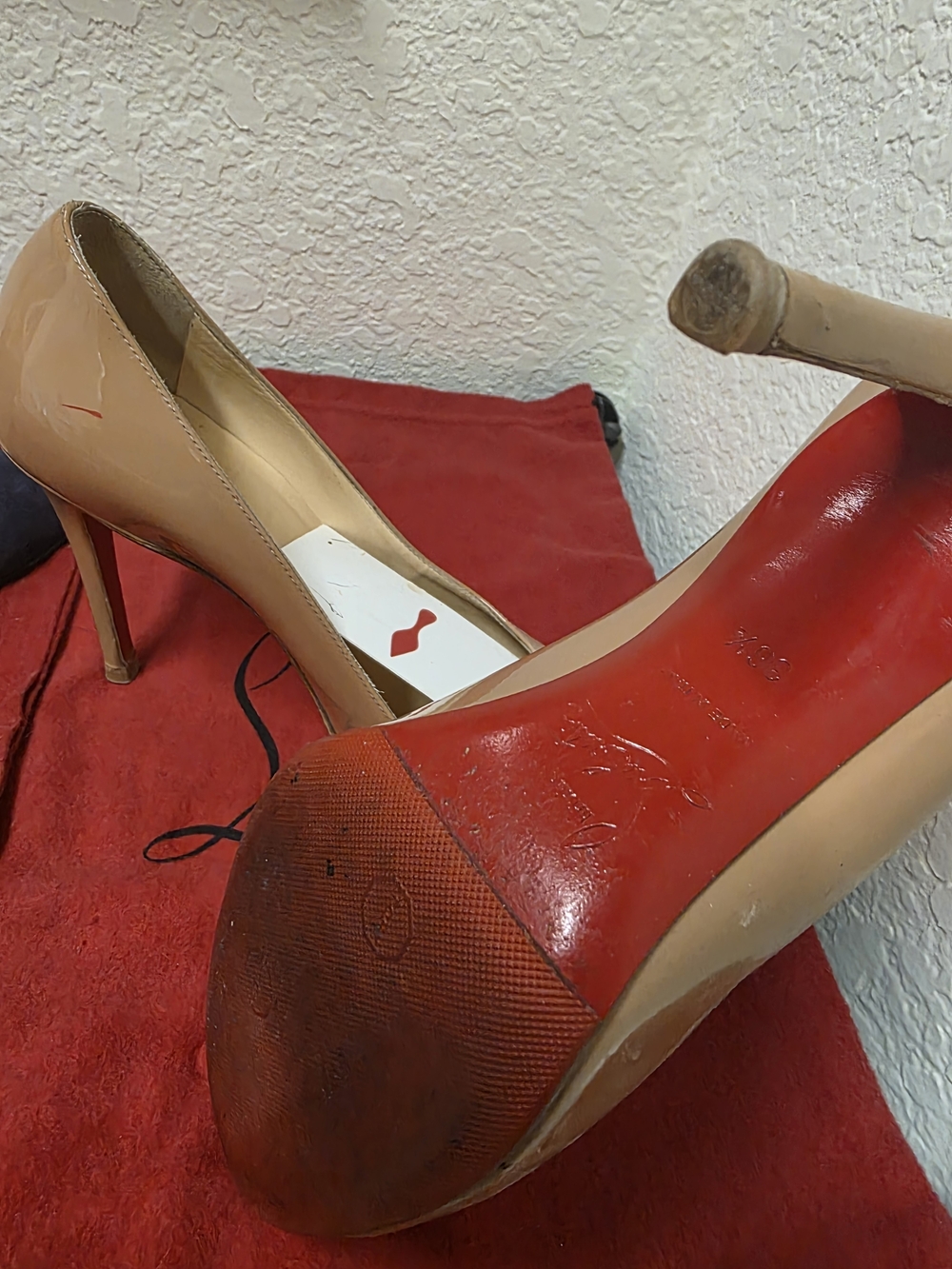 Christian Louboutin Nude Patent High Heel Pumps